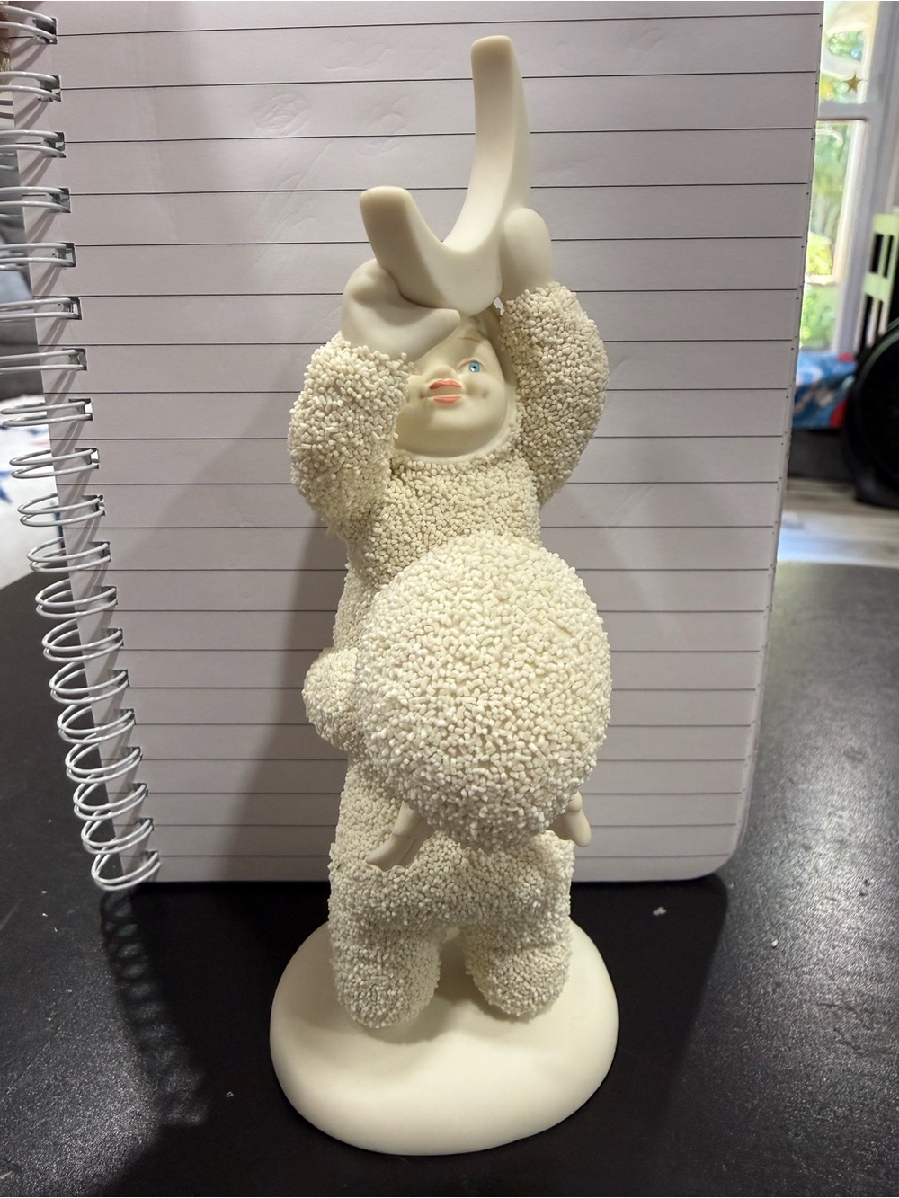 Department 56 Snowbabies collectible titled "Reach for the Moon,